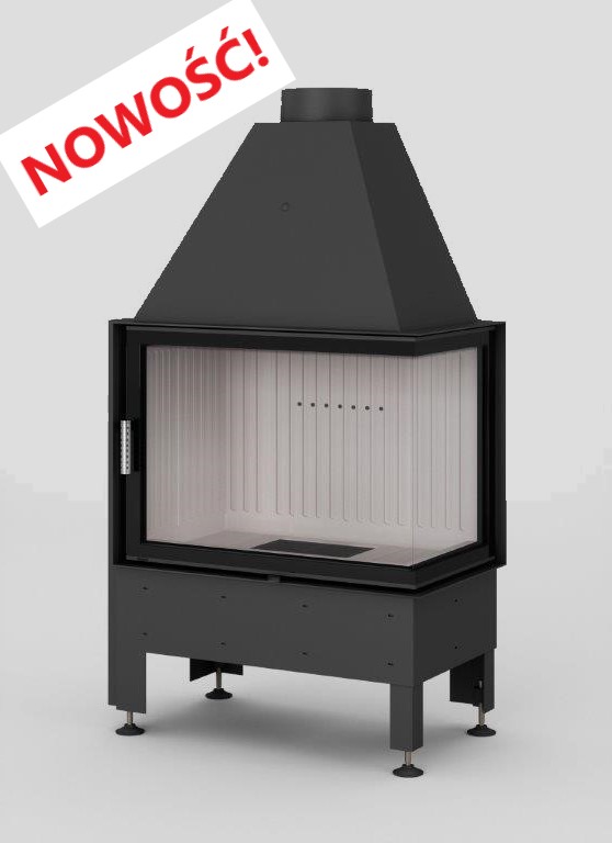 Zestaw kominek powietrzny stalowy KRATKI LUCY Prawy BLACK 14 kW Ø 200 z akcesoriami Volcano 2PT S - Zestaw kominek powietrzny stalowy KRATKI LUCY Prawy BLACK 14 kW Ø 200 z akcesoriami